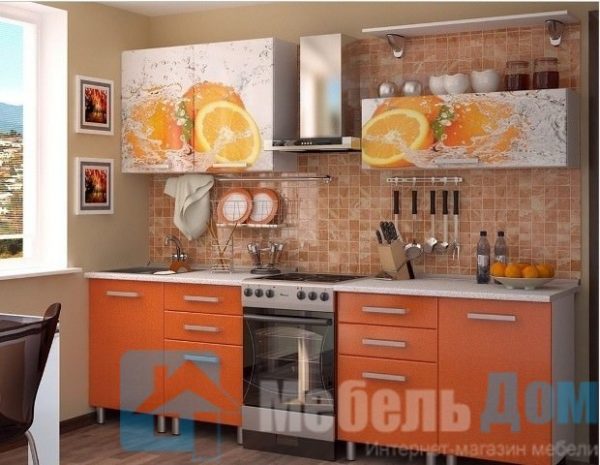 Кухня Апельсин фотопечать МДФ 2 м   (б)